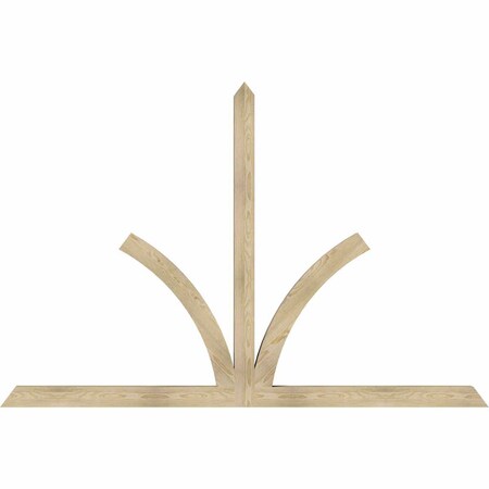 Ekena Millwork Richland Rough Sawn Timber Gable Bracket, Douglas Fir, 96"W x 64"H x 4"D x 4"F, 16/12 Pitch GBW096X64X0404RIC00RDF